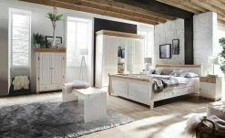 Sitzbank Bornholm | Kiefer Weiß / Kiefer antikfarben