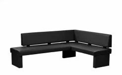 Woodford Kunstleder-Eckbank Seta | Schwarz rechts 167 cm