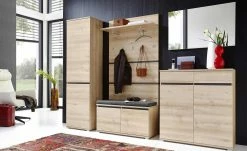 uno Garderobenbank LENNOX | Edelbuche (Nachbildung) / Anthrazit