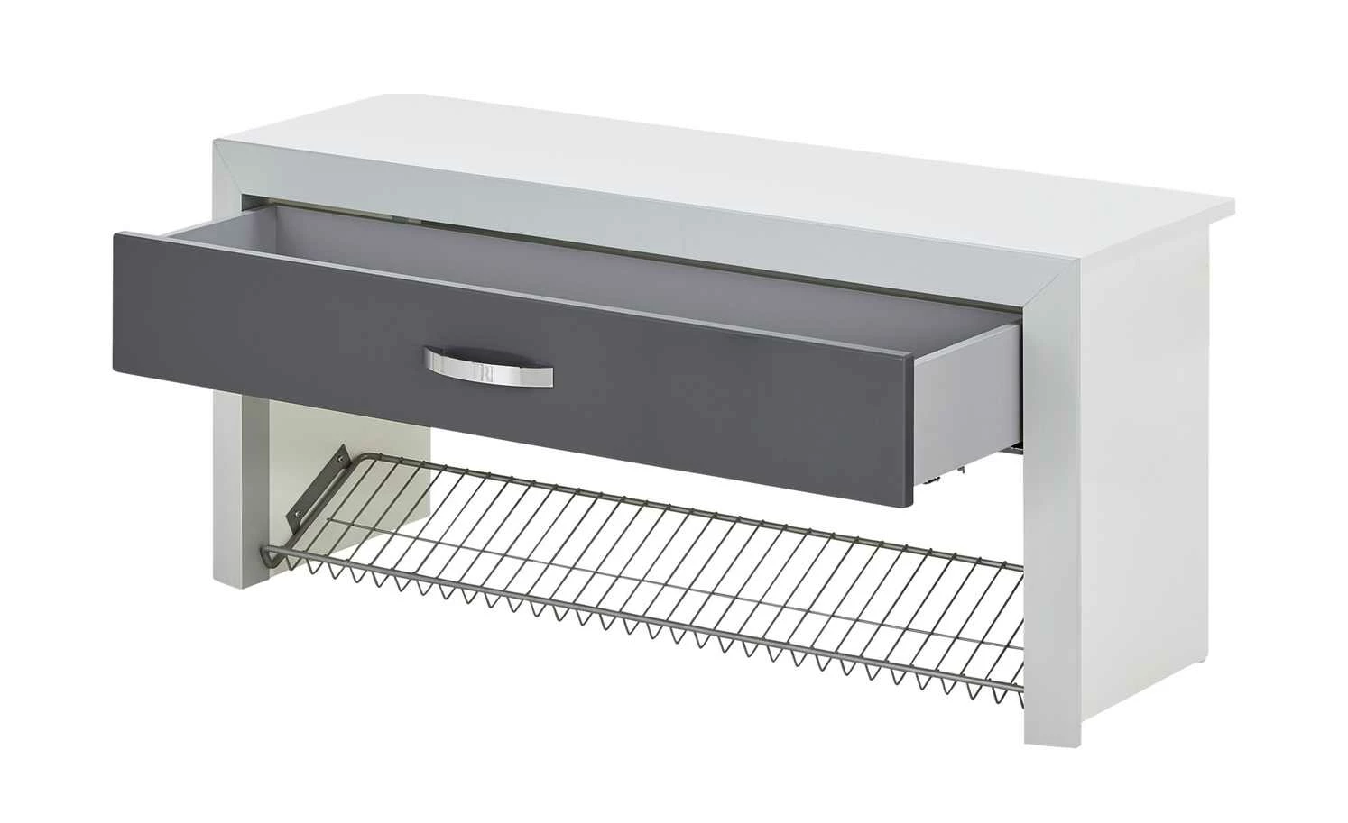 Wohnwert Garderobenbank Intro | Grau / Weiß 2 Wohnwert Garderobenbank Intro | Grau / Weiß – Bild 2