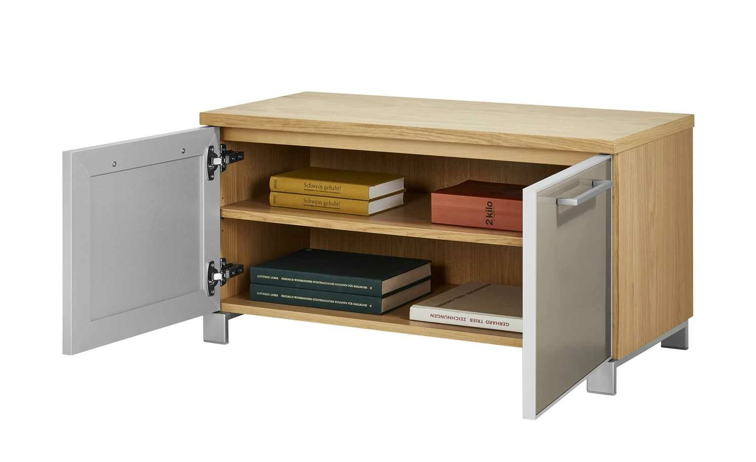 Garderobenbank Duna | Eiche Bianco / Taupe 4 Garderobenbank Duna | Eiche Bianco / Taupe – Bild 4