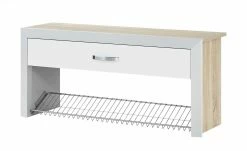 Wohnwert Garderobenbank Intro | Weiß / Eiche Sonoma (Nachbildung)