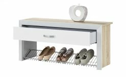 Wohnwert Garderobenbank Intro | Weiß / Eiche Sonoma (Nachbildung) -Bänke Verkaufsladen 11365070 8 201901221138