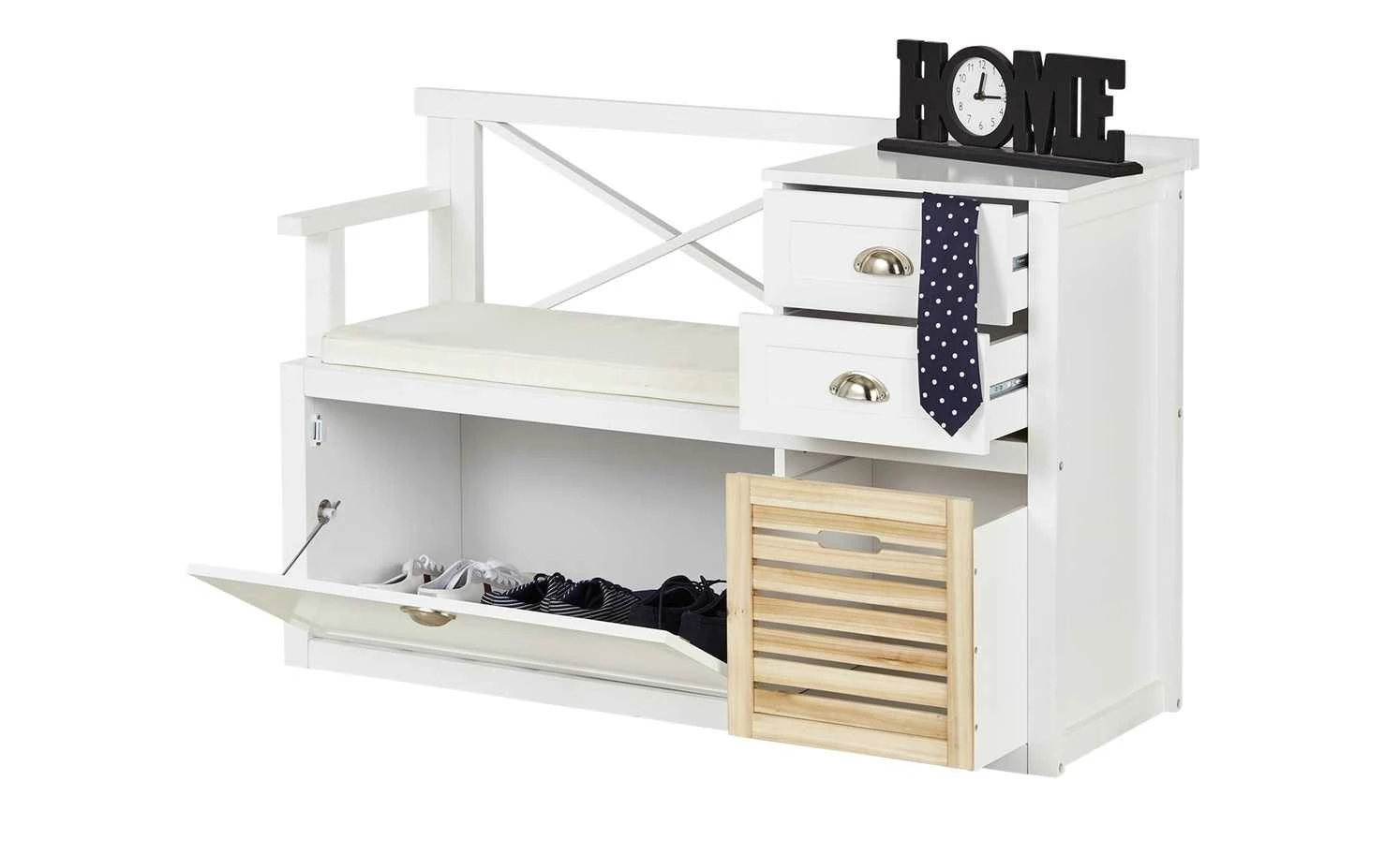 Garderobenbank Mosi | Weiß 3 Garderobenbank Mosi | Weiß – Bild 3