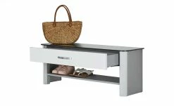 Garderobenbank Juno | Weiß / alufarbig Holzwerkstoff foliert -Bänke Verkaufsladen 11366455 4 201901221129