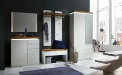 Garderobenbank Fornico | Weiß / Asteiche