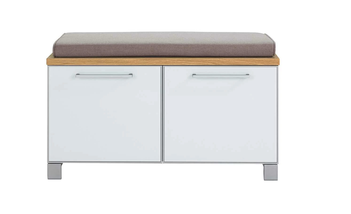 Garderobenbank Duna | Eiche Bianco / Weiß 2 Garderobenbank Duna | Eiche Bianco / Weiß – Bild 2