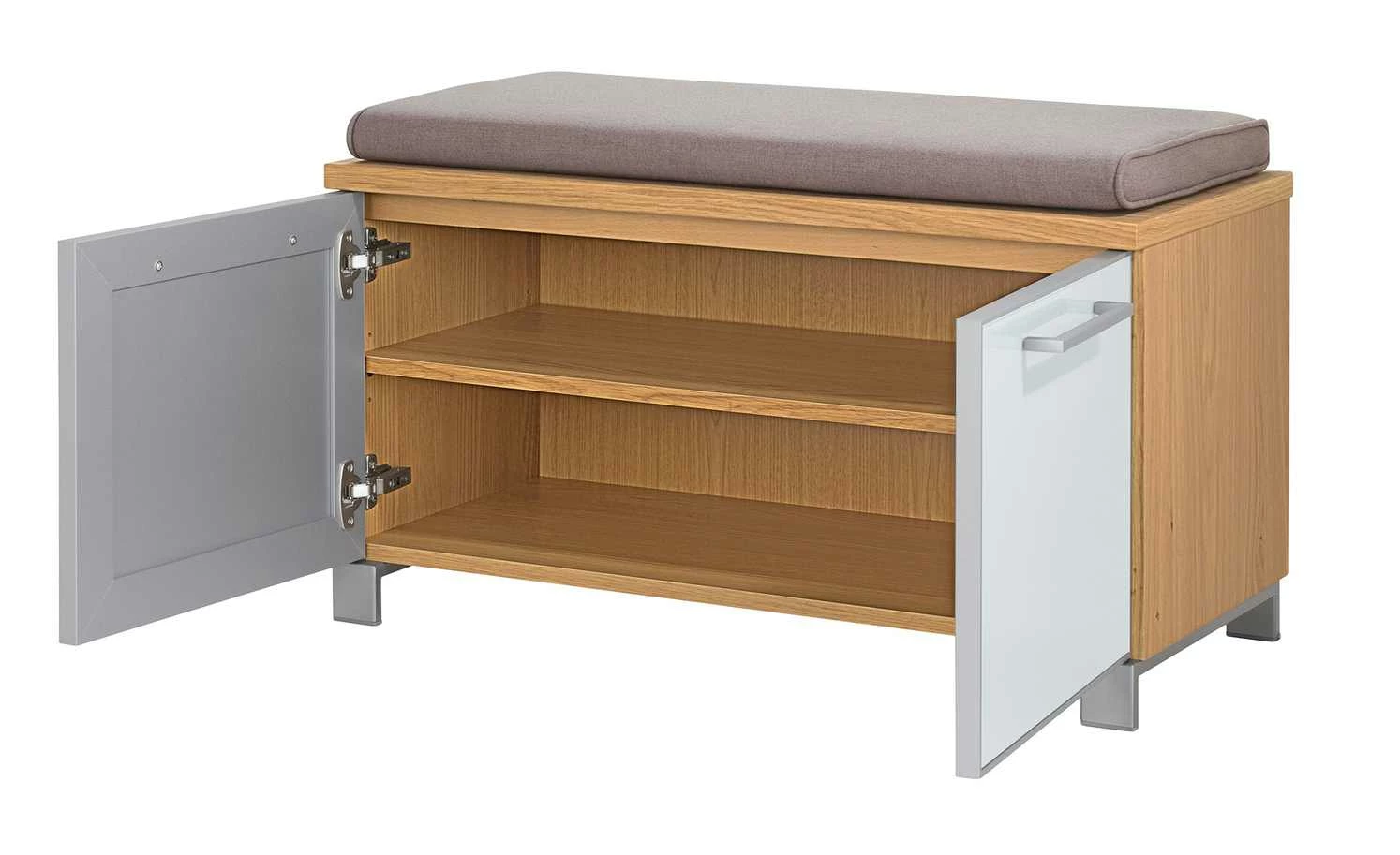 Garderobenbank Duna | Eiche Bianco / Weiß 12 Garderobenbank Duna | Eiche Bianco / Weiß – Bild 12