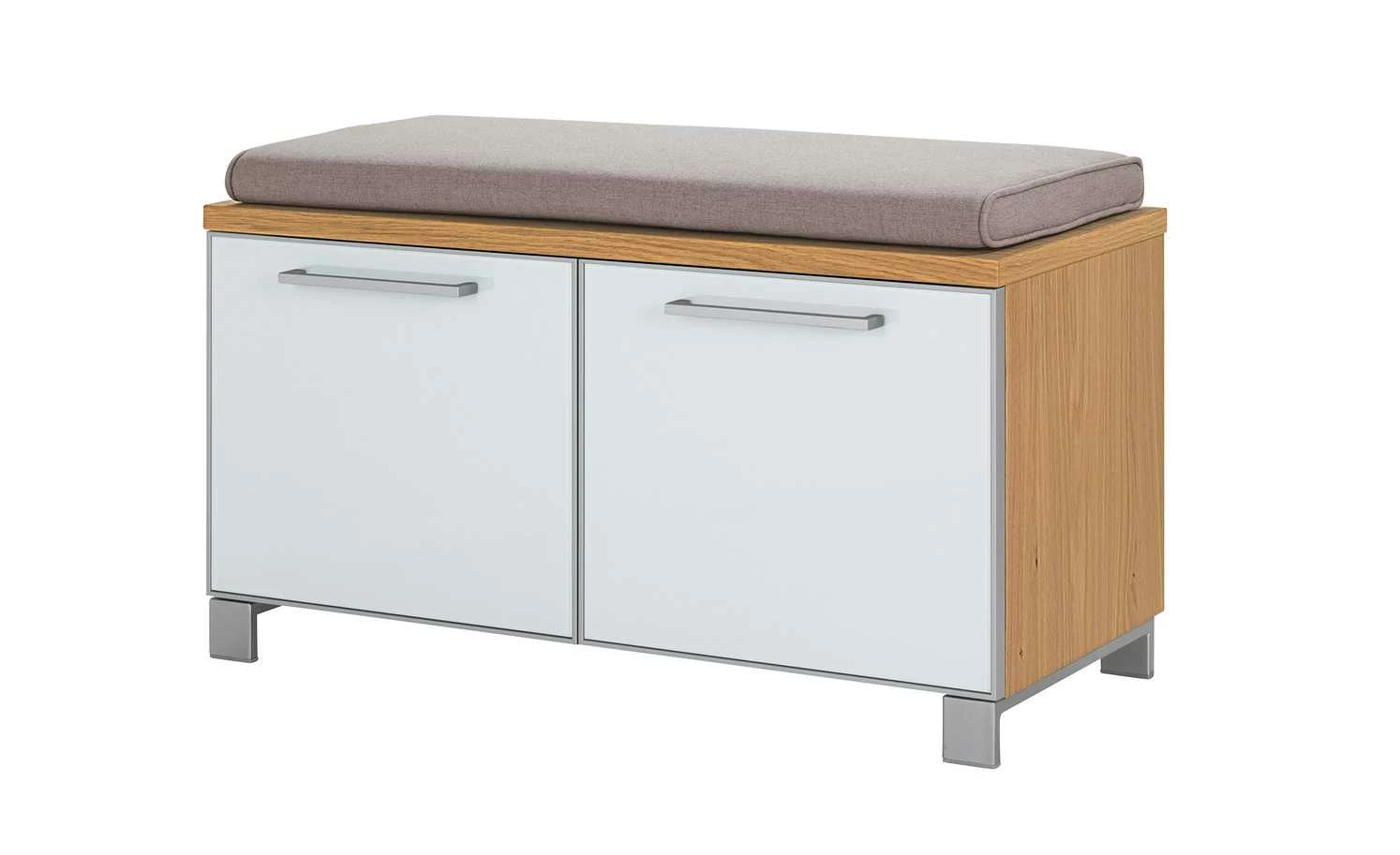 Garderobenbank Duna | Eiche Bianco / Weiß 9 Garderobenbank Duna | Eiche Bianco / Weiß – Bild 9