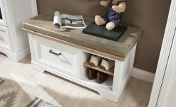 Garderobenbank mit Sitzkissen Varese | Pinie hell (Nachbildung) / Asteiche (Nachbildung)