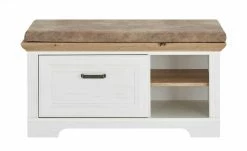 Garderobenbank mit Sitzkissen Varese | Pinie hell (Nachbildung) / Asteiche (Nachbildung) -Bänke Verkaufsladen 11369037 13 201910172249