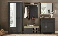 Garderobenbank mit Sitzkissen Varese | Graphitgrau / Asteiche (Nachbildung) -Bänke Verkaufsladen 11369046 1 201910172249