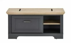 Garderobenbank mit Sitzkissen Varese | Graphitgrau / Asteiche (Nachbildung) -Bänke Verkaufsladen 11369046 8 201910172250