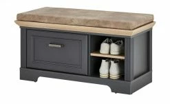 Garderobenbank mit Sitzkissen Varese | Graphitgrau / Asteiche (Nachbildung) -Bänke Verkaufsladen 11369046 9 201910172250