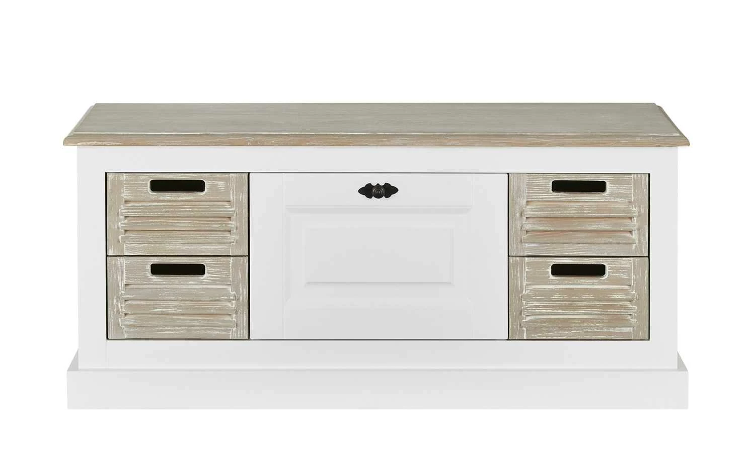 maison bleue Sitzbank Cantate | Weiß / Fichte Antikbraun 3 maison bleue Sitzbank Cantate | Weiß / Fichte Antikbraun – Bild 3