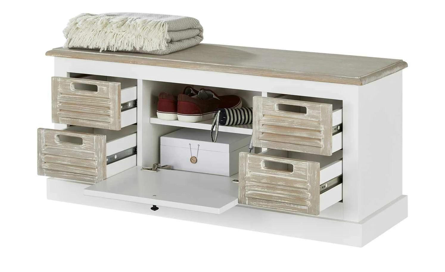 maison bleue Sitzbank Cantate | Weiß / Fichte Antikbraun 11 maison bleue Sitzbank Cantate | Weiß / Fichte Antikbraun – Bild 11