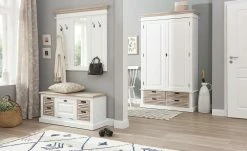 maison bleue Sitzbank Cantate | Weiß / Fichte Antikbraun