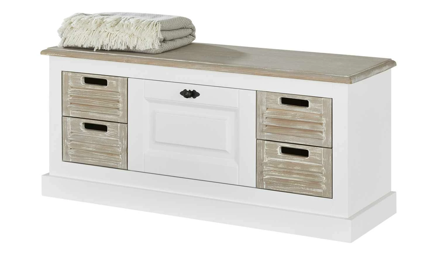 maison bleue Sitzbank Cantate | Weiß / Fichte Antikbraun 4 maison bleue Sitzbank Cantate | Weiß / Fichte Antikbraun – Bild 4