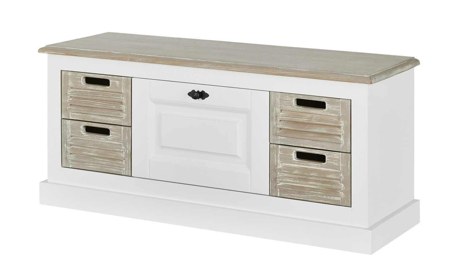 maison bleue Sitzbank Cantate | Weiß / Fichte Antikbraun 2 maison bleue Sitzbank Cantate | Weiß / Fichte Antikbraun – Bild 2