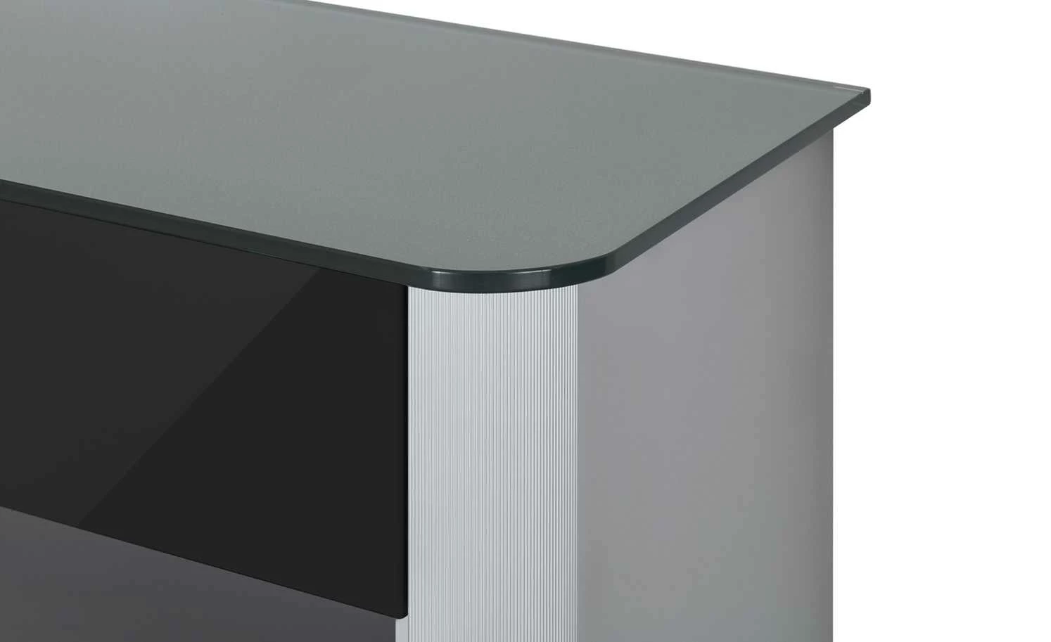 Garderobenbank Juno | Schwarz / alufarbig Holzwerkstoff mit Glas 2 Garderobenbank Juno | Schwarz / alufarbig Holzwerkstoff mit Glas – Bild 2