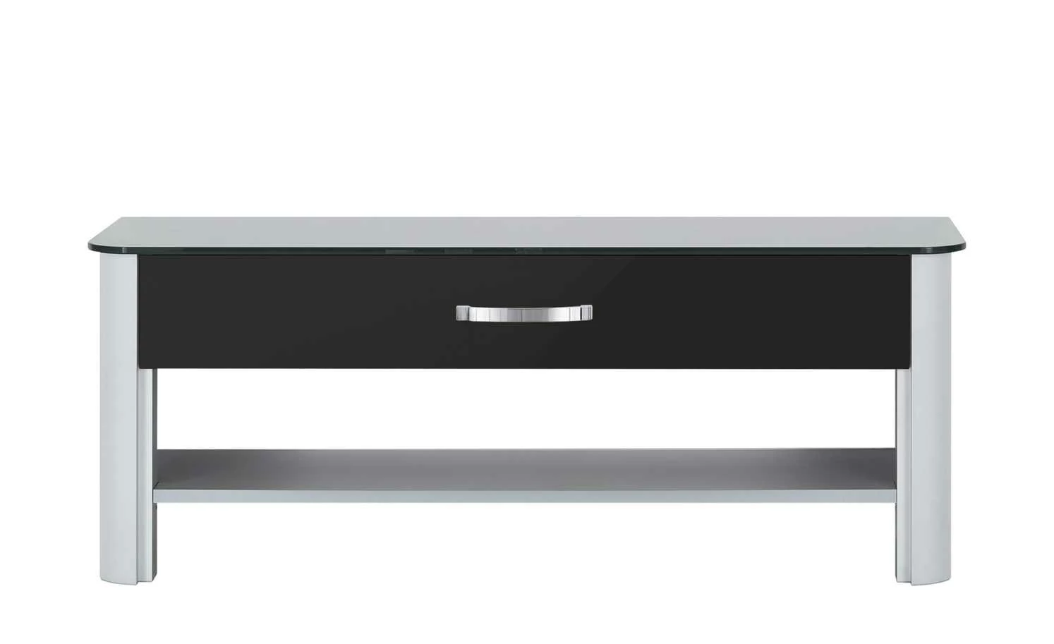 Garderobenbank Juno | Schwarz / alufarbig Holzwerkstoff mit Glas 9 Garderobenbank Juno | Schwarz / alufarbig Holzwerkstoff mit Glas – Bild 9