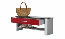 Garderobenbank Juno | Rot / alufarbig Holzwerkstoff mit Glas -Bänke Verkaufsladen 11369297 5 201905172034