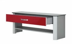 Garderobenbank Juno | Rot / alufarbig Holzwerkstoff mit Glas -Bänke Verkaufsladen 11369297 6 201905172034