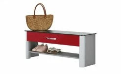 Garderobenbank Juno | Rot / alufarbig Holzwerkstoff mit Glas -Bänke Verkaufsladen 11369297 8 201905172034