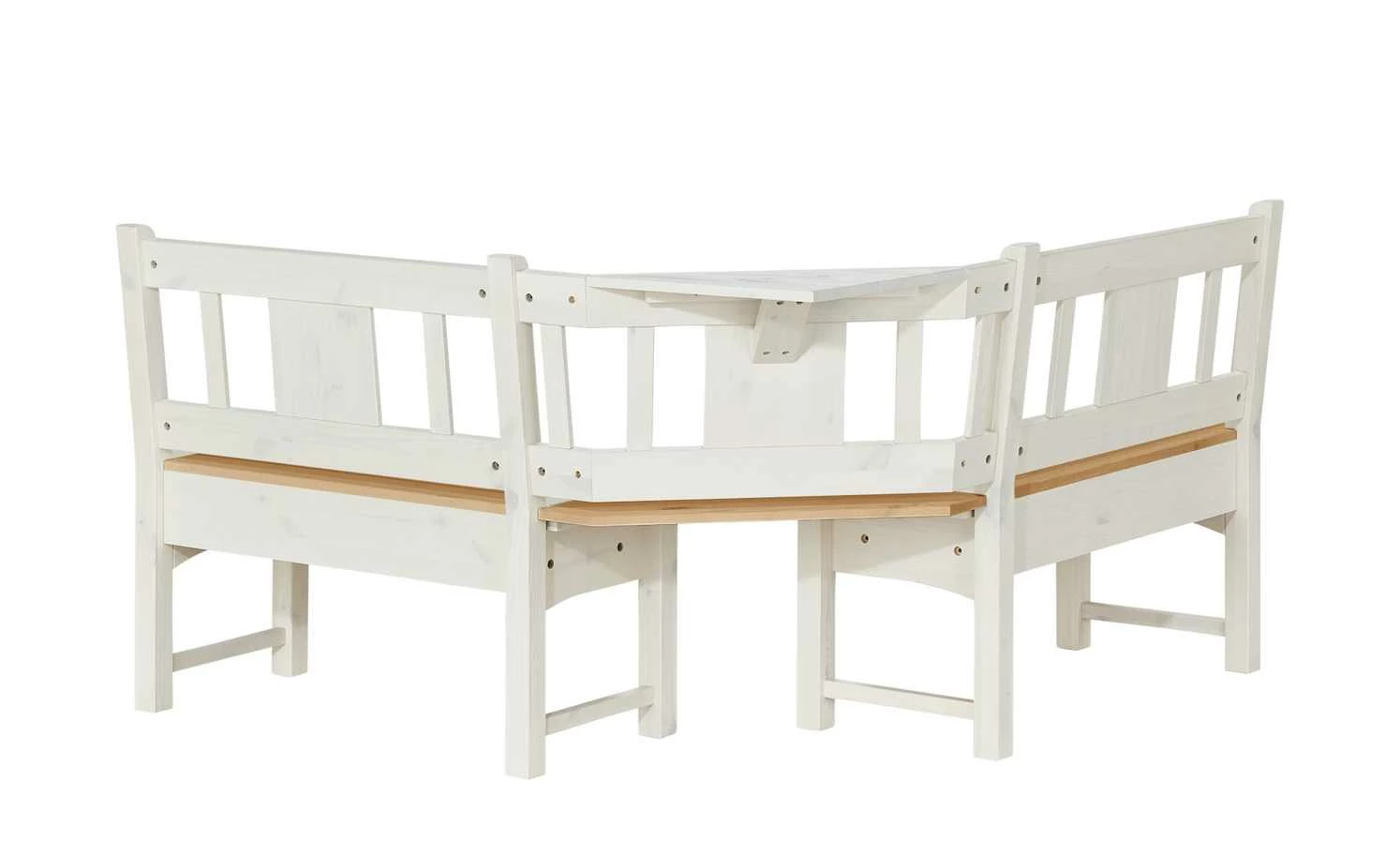 Eckbank Bornholm | Kiefer Weiß / Kiefer antikfarben 151|cm 2 Eckbank Bornholm | Kiefer Weiß / Kiefer antikfarben 151|cm – Bild 2