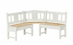 Eckbank Bornholm | Kiefer Weiß / Kiefer antikfarben 151|cm