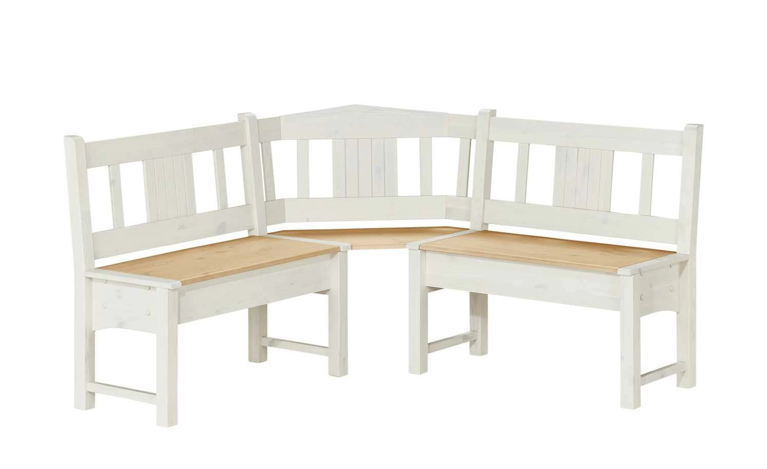 Eckbank Bornholm | Kiefer Weiß / Kiefer antikfarben 151|cm 1 Eckbank Bornholm | Kiefer Weiß / Kiefer antikfarben 151|cm