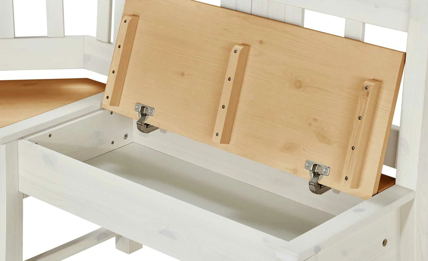 Eckbank Bornholm | Kiefer Weiß / Kiefer antikfarben 151|cm 4 Eckbank Bornholm | Kiefer Weiß / Kiefer antikfarben 151|cm – Bild 4