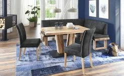 Woodford Mikrofaser Polster-Eckbank massiv Alina | Anthrazit (Grau) links Schenkelmaß: 205 cm