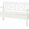 maison bleue Sitzbank mit Stauraum massiv Florian | Weiß