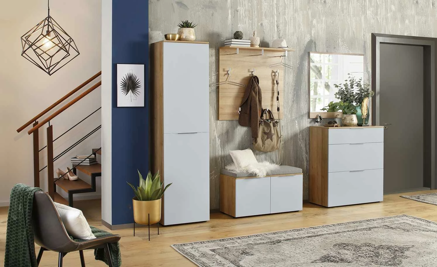 Garderobenbank Vitreo | Weiß / Seidengrau 90,2|cm 1 Garderobenbank Vitreo | Weiß / Seidengrau 90,2|cm