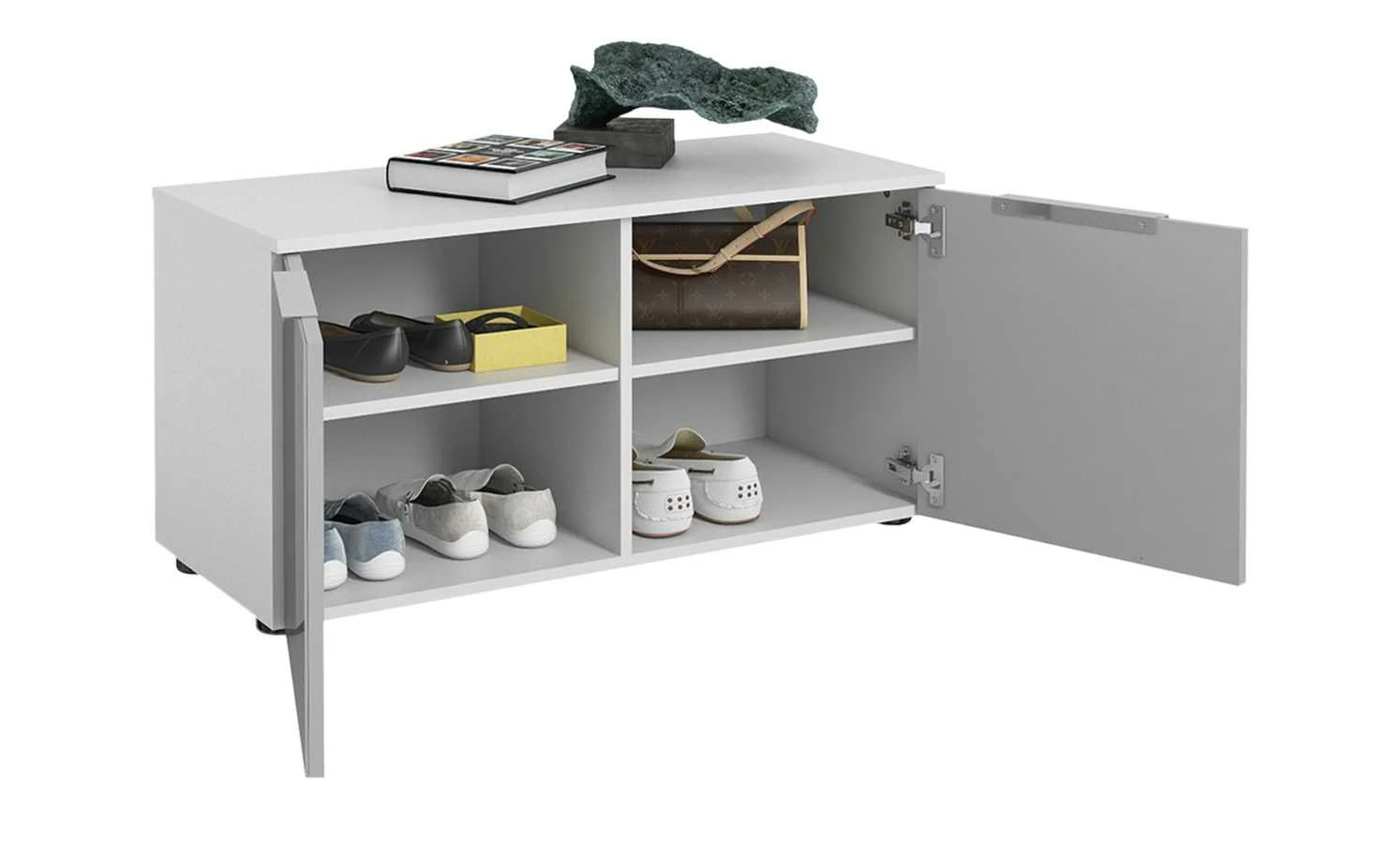 Garderobenbank Vitreo | Weiß / Seidengrau 90,2|cm 8 Garderobenbank Vitreo | Weiß / Seidengrau 90,2|cm – Bild 8