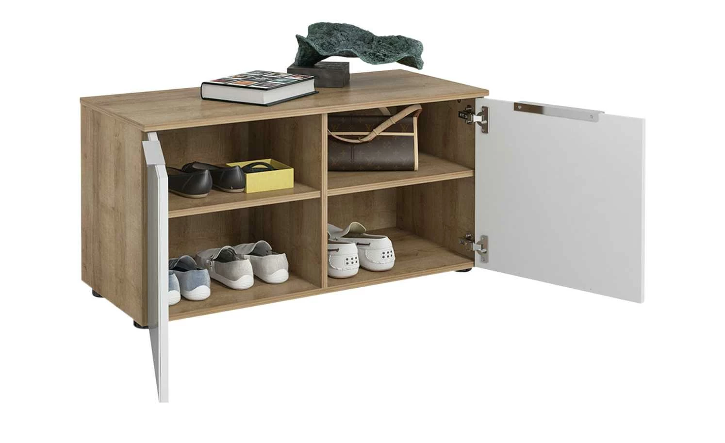 Garderobenbank Vitreo | Riviera Eiche (Nachbildung) / Weiß 90,2|cm 5 Garderobenbank Vitreo | Riviera Eiche (Nachbildung) / Weiß 90,2|cm – Bild 5