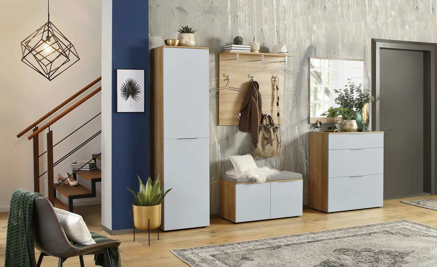 Garderobenbank Vitreo | Riviera Eiche (Nachbildung) / Seidengrau 90,2|cm 1 Garderobenbank Vitreo | Riviera Eiche (Nachbildung) / Seidengrau 90,2|cm