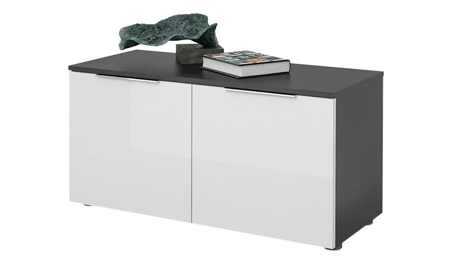 Garderobenbank Vitreo | Anthrazit / Weiß 90,2|cm 2 Garderobenbank Vitreo | Anthrazit / Weiß 90,2|cm – Bild 2