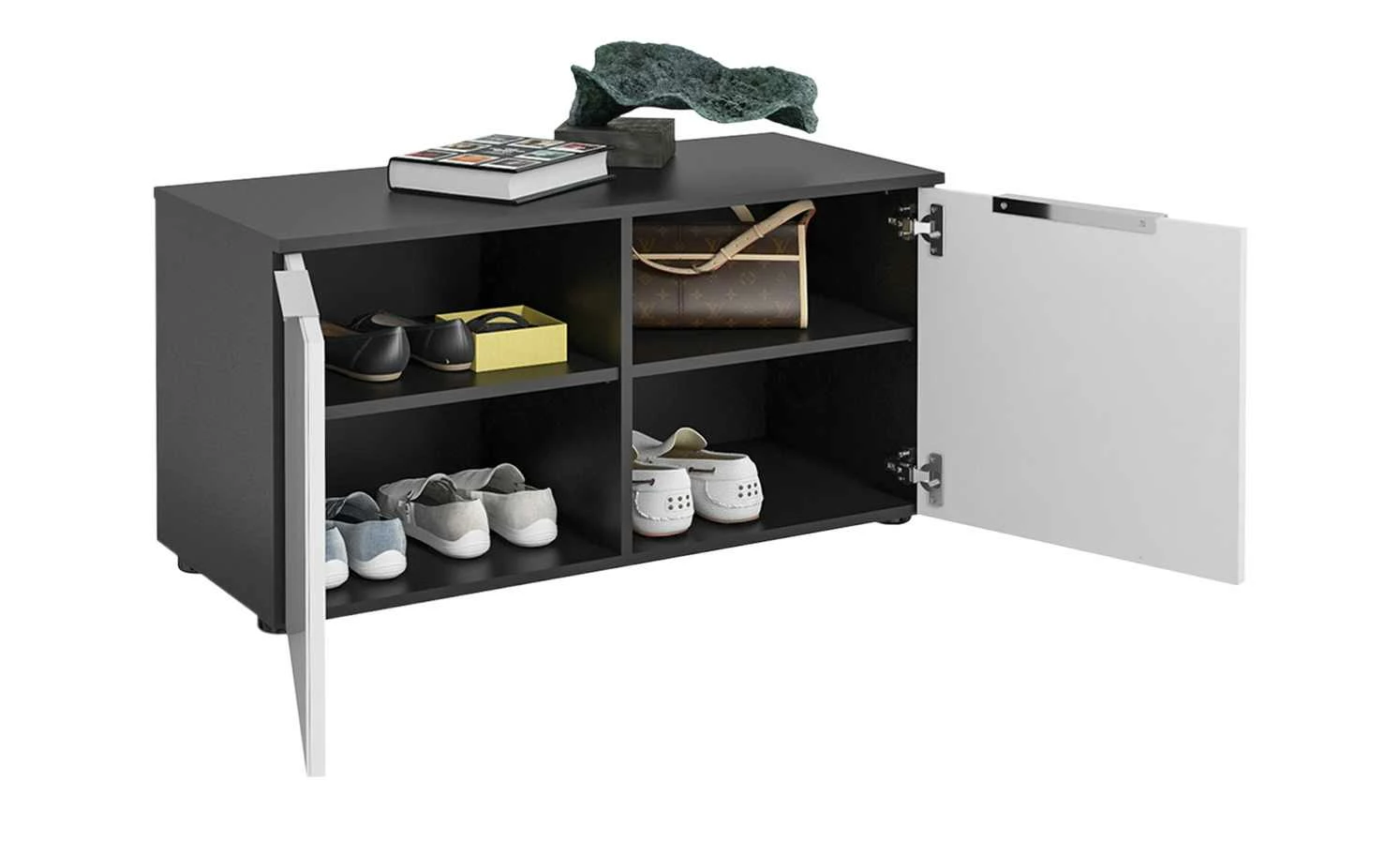 Garderobenbank Vitreo | Anthrazit / Weiß 90,2|cm 3 Garderobenbank Vitreo | Anthrazit / Weiß 90,2|cm – Bild 3