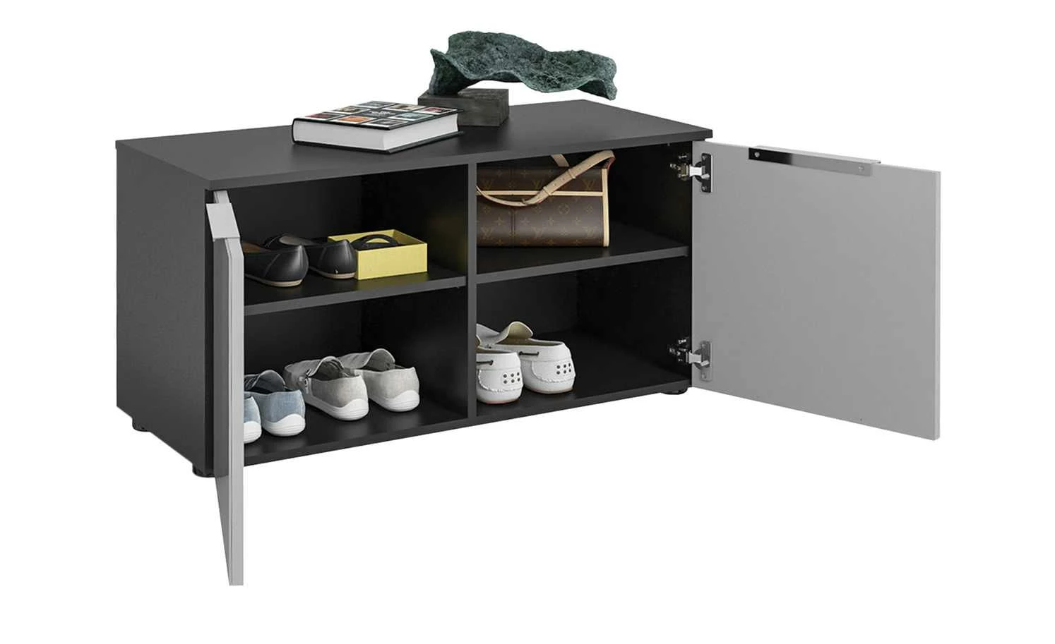 Garderobenbank Vitreo | Anthrazit / Seidengrau 90,2|cm 3 Garderobenbank Vitreo | Anthrazit / Seidengrau 90,2|cm – Bild 3