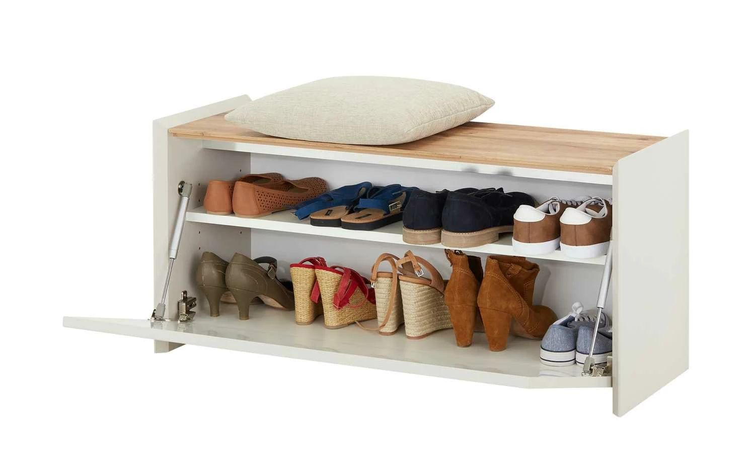 Wohnwert Garderobenbank Azzura | Sand (Creme) / Eiche (Nachbildung) 3 Wohnwert Garderobenbank Azzura | Sand (Creme) / Eiche (Nachbildung) – Bild 3