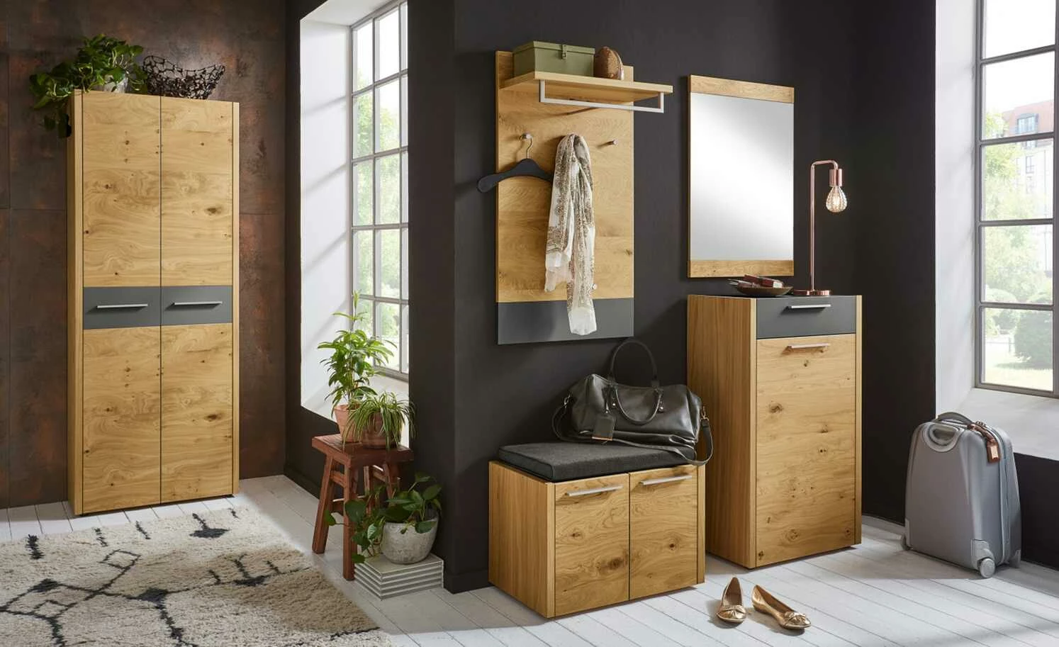 Woodford Garderobenbank Lina | silberfarben 1 Woodford Garderobenbank Lina | silberfarben