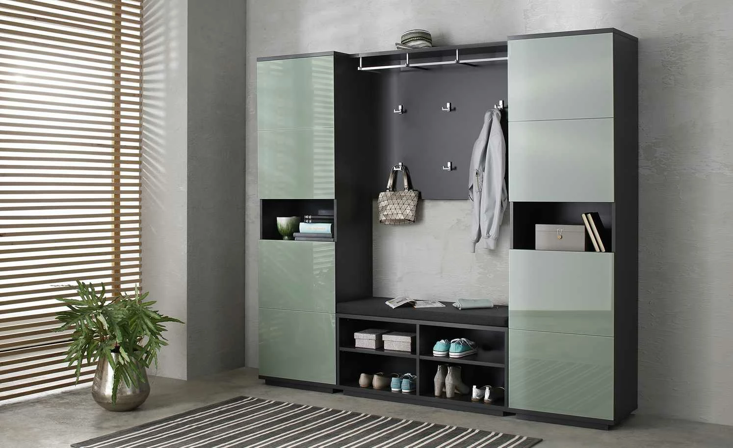 Garderobenbank Asola | Anthrazit 2 Garderobenbank Asola | Anthrazit – Bild 2