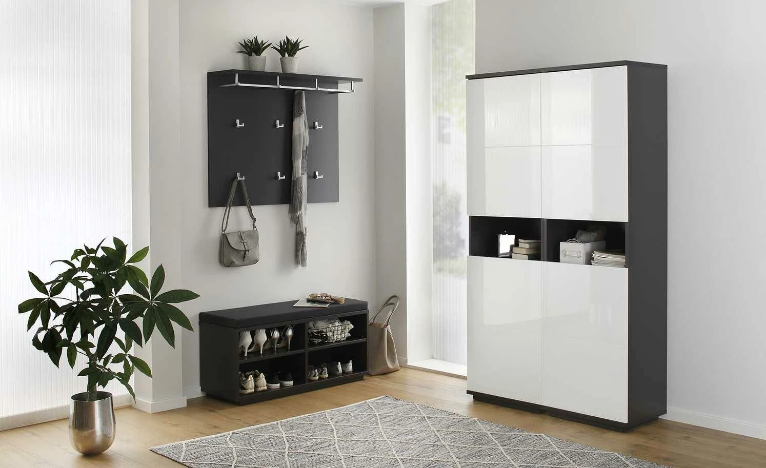 Garderobenbank Asola | Anthrazit 1 Garderobenbank Asola | Anthrazit