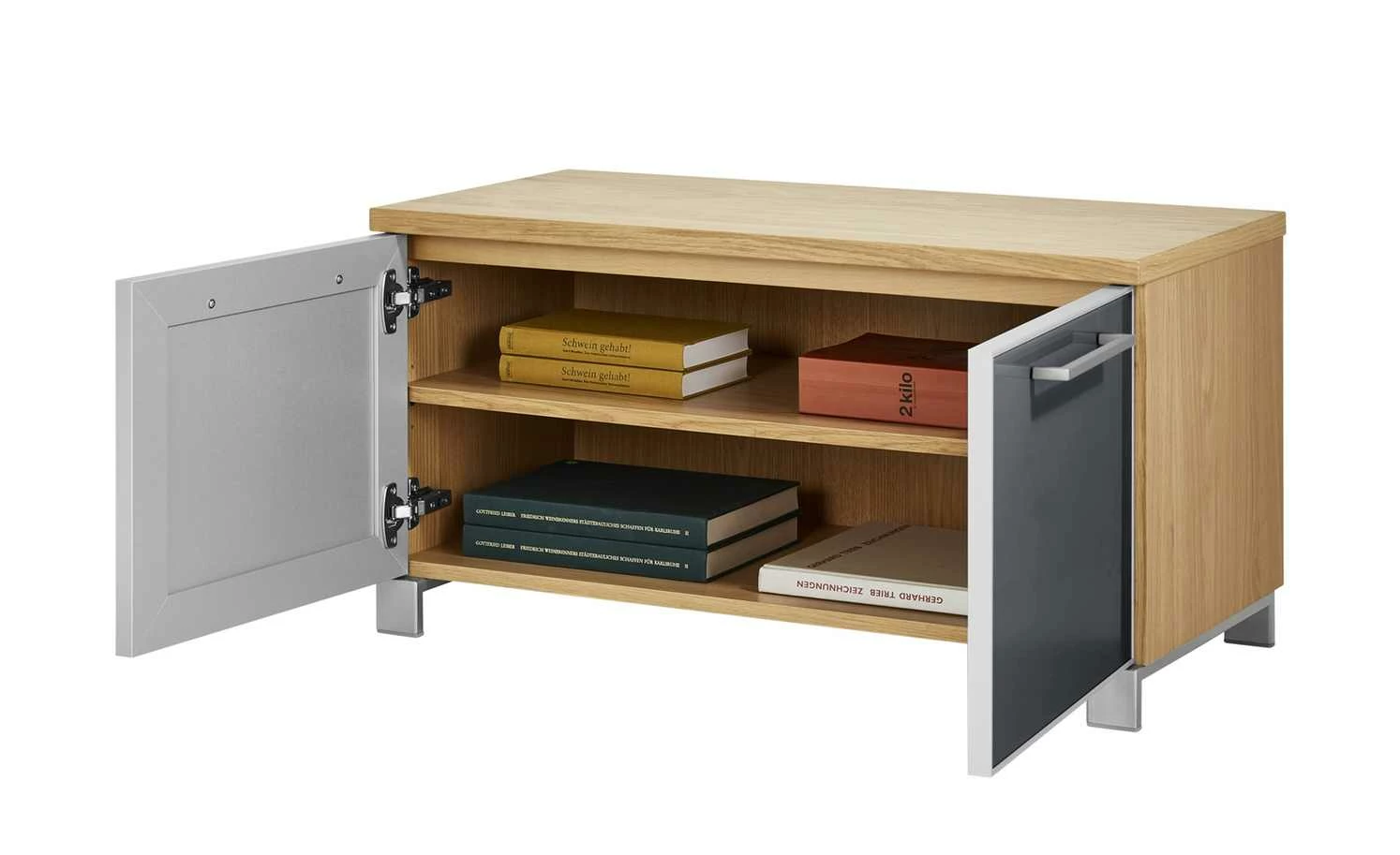 Garderobenbank Duna | Eiche Bianco / Anthrazit 4 Garderobenbank Duna | Eiche Bianco / Anthrazit – Bild 4