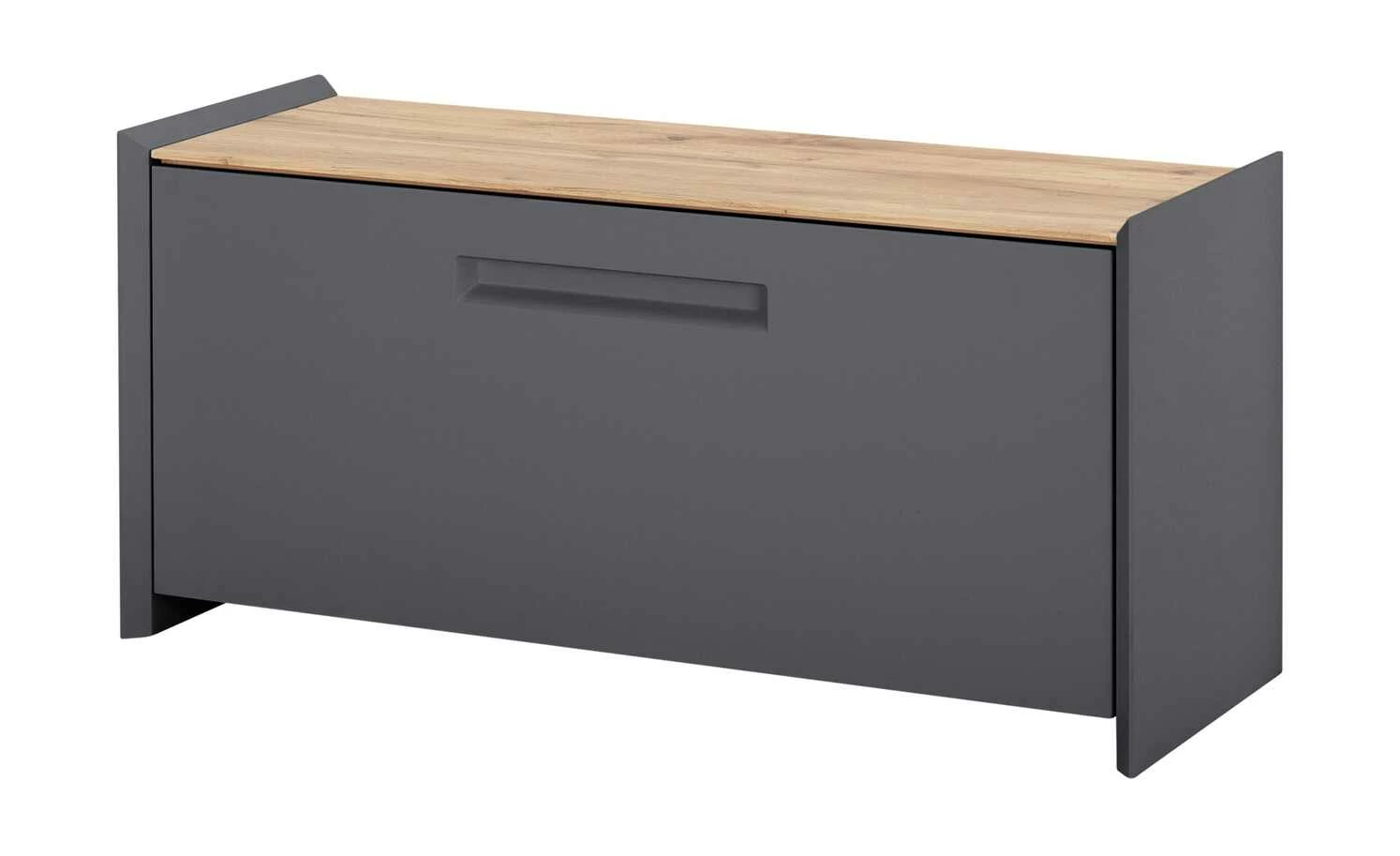 Wohnwert Garderobenbank Azzura | Anthrazit / Eiche (Nachbildung) 1 Wohnwert Garderobenbank Azzura | Anthrazit / Eiche (Nachbildung)