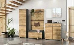 uno Garderobenbank Lennox | Navarra Eiche (Nachbildung) / Anthrazit