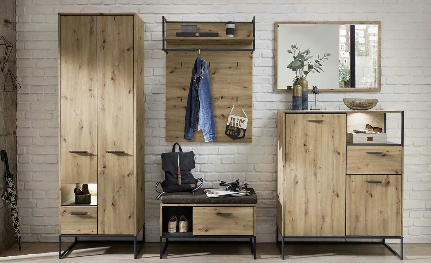 uno Garderobenbank New York | Artisan Eiche (Nachbildung) 3 uno Garderobenbank New York | Artisan Eiche (Nachbildung) – Bild 3
