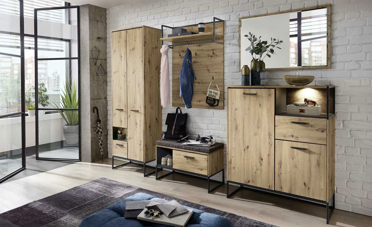 uno Garderobenbank New York | Artisan Eiche (Nachbildung) 2 uno Garderobenbank New York | Artisan Eiche (Nachbildung) – Bild 2